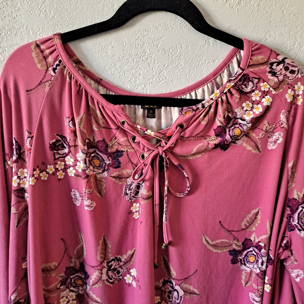 Magenta Floral Lee Blouse - Picture 2 of 7